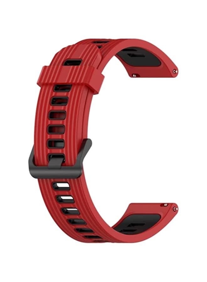 هواوي ووتش GT Runner سوار 22mm الشريط المزدوج لون سيليكون سوار أحمر أسود - Image 1