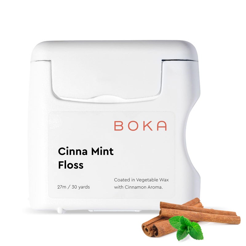 Boka Cinna Mint Woven Dental Floss, Made from Natural Vegetable Wax, Teflon-Free, 30 Yards of Waxed Floss (Pack of 1) - Image 1
