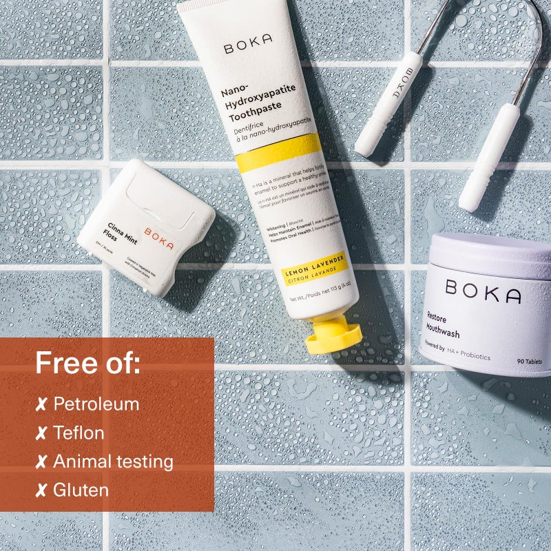 Boka Cinna Mint Woven Dental Floss, Made from Natural Vegetable Wax, Teflon-Free, 30 Yards of Waxed Floss (Pack of 1) - Image 5