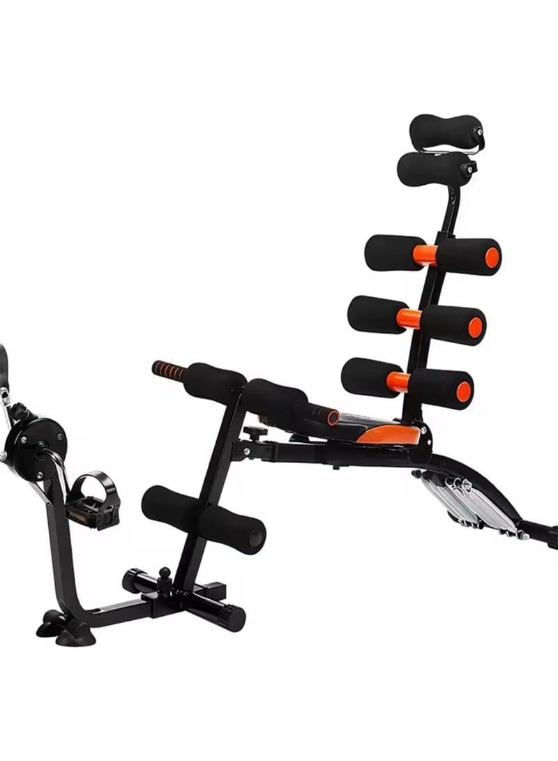 مقعد تمارين البطن 6 في 1 – جهاز رياضي منزلي قابل للتعديل، مقعد تمرين للبطن والعضلات، متعدد الوظائف لتقوية الجسم بالكامل - Image 1