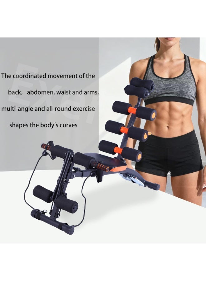 مقعد تمارين البطن 6 في 1 – جهاز رياضي منزلي قابل للتعديل، مقعد تمرين للبطن والعضلات، متعدد الوظائف لتقوية الجسم بالكامل - Image 2
