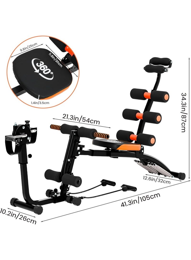 مقعد تمارين البطن 6 في 1 – جهاز رياضي منزلي قابل للتعديل، مقعد تمرين للبطن والعضلات، متعدد الوظائف لتقوية الجسم بالكامل - Image 4