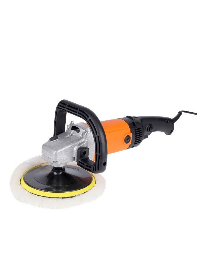LAWAZIM Car Polisher Disc -7inch, 1200W- BS Plug Electric Polishing Machine for Car Detailing Buffing Waxing - 600-3000 RPM Rotary Tool with Auxiliary Handle Spindle-Lock Button, Velcro Pad, Wool Disc  - Image 1
