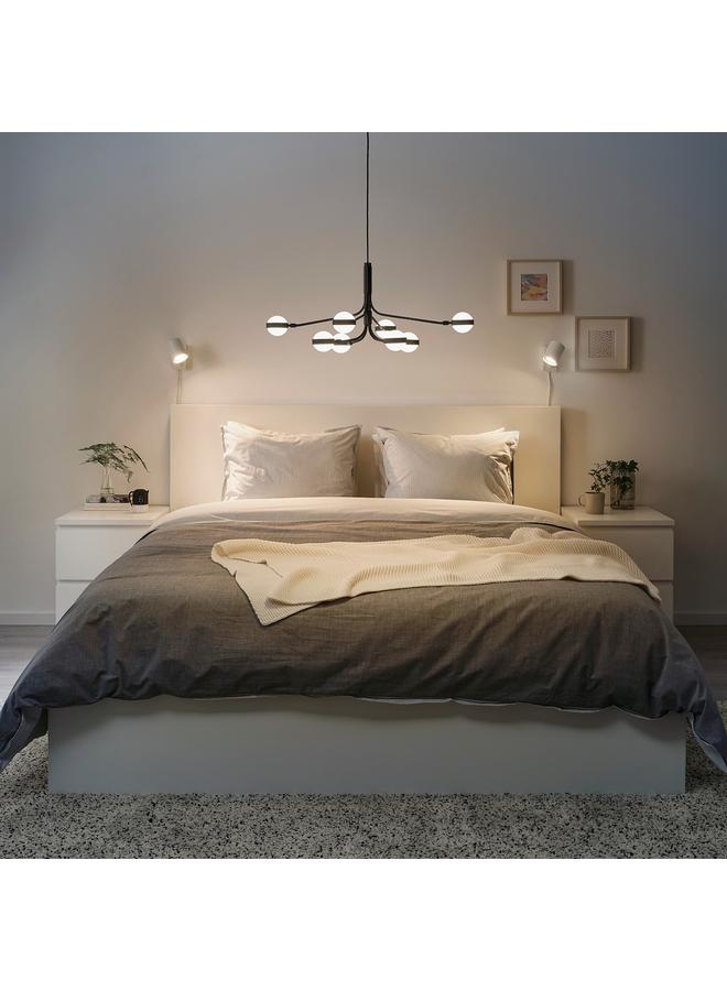 Zaboon Led Chandelier, 8-Armed, Black/White, 70 Cm - Image 2