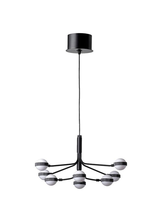 Zaboon Led Chandelier, 8-Armed, Black/White, 70 Cm - Image 1