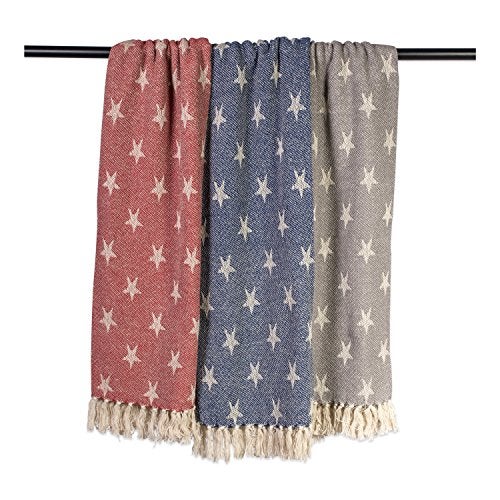 DII 4TH of July Patriotic Throw Blanket with Decorative Tassles, Use for Chair, Couch, Bed, Picnic, Camping, Beach, & Just Staying Cozy at Home (50 x 60), Star Gray - Image 4
