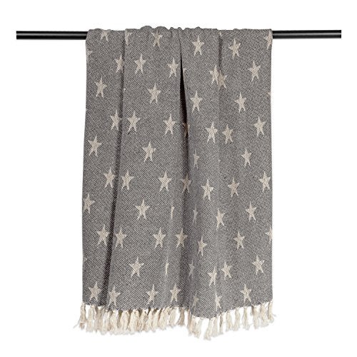 DII 4TH of July Patriotic Throw Blanket with Decorative Tassles, Use for Chair, Couch, Bed, Picnic, Camping, Beach, & Just Staying Cozy at Home (50 x 60), Star Gray - Image 3