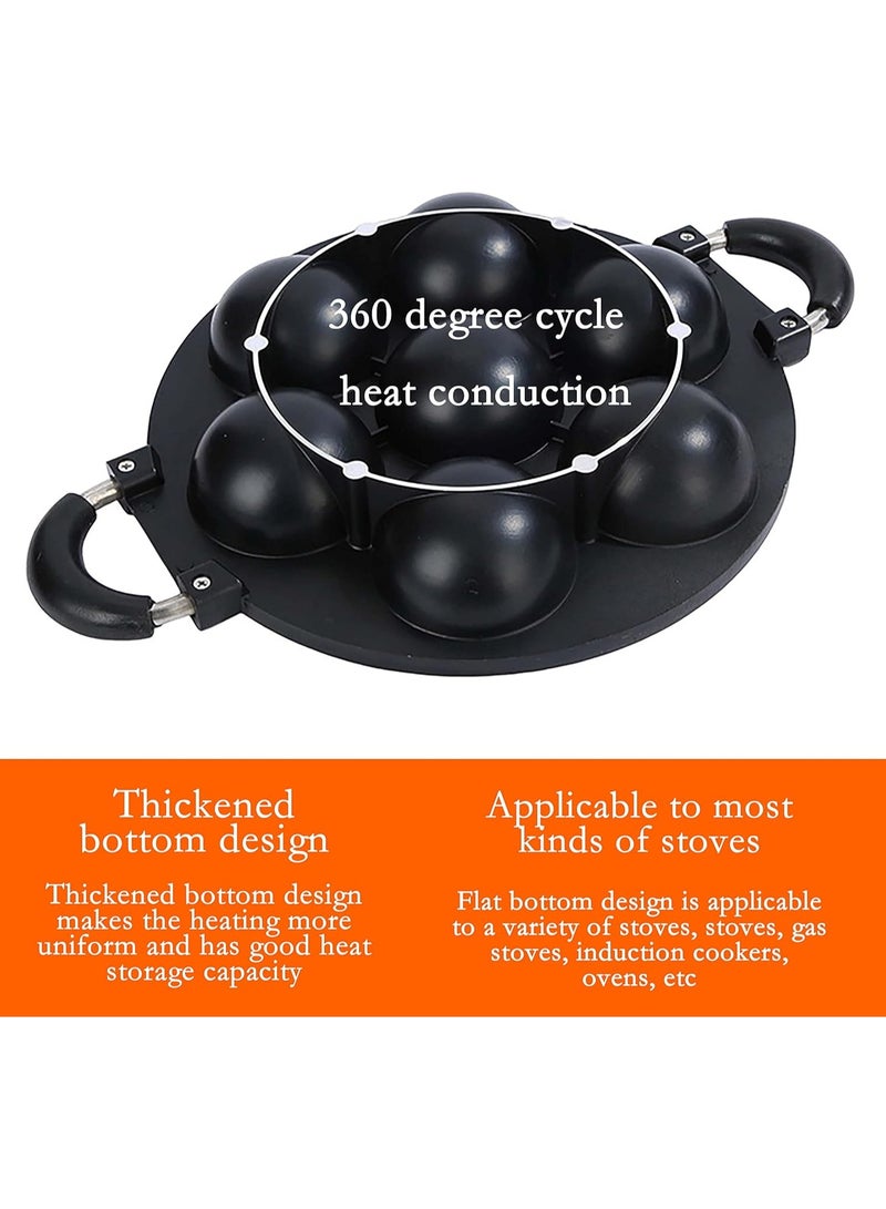 DubaiGallery Japan large aperture takoyaki pan,cake mold baking pan,making masa (rice pancake),fry eggs,Poffertjes pan,Appam pan,Banh khot pan,Masa pan,cupcake pan,takoyaki maker,Nonstick,0.95kg(7 Hole) - Image 3