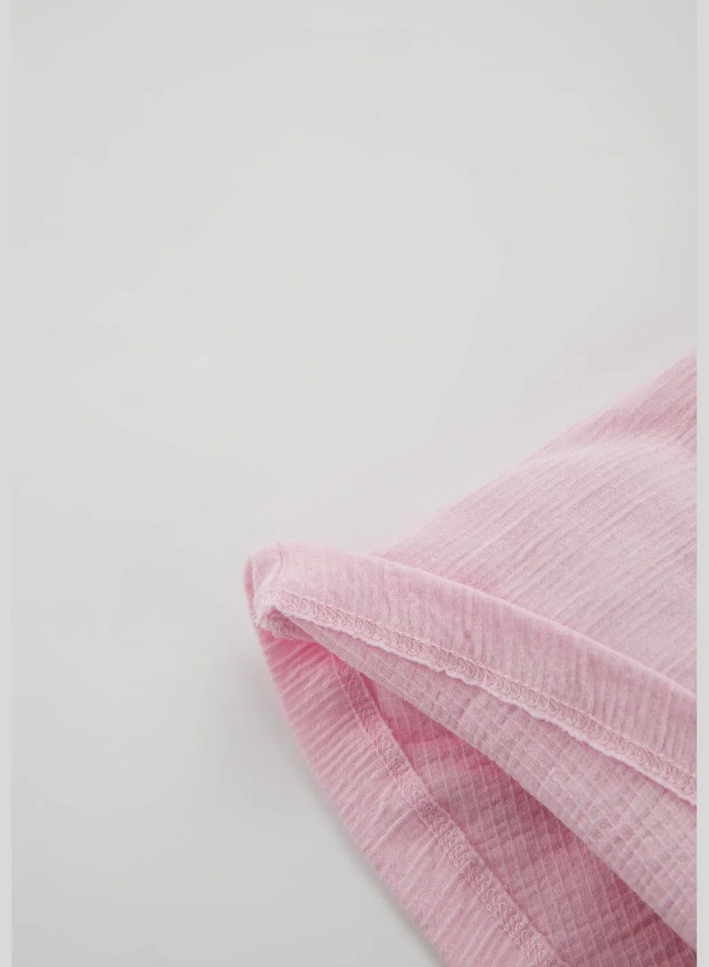 ديفاكتو BabyGirl Big Neck Knitted Short Sleeve Body