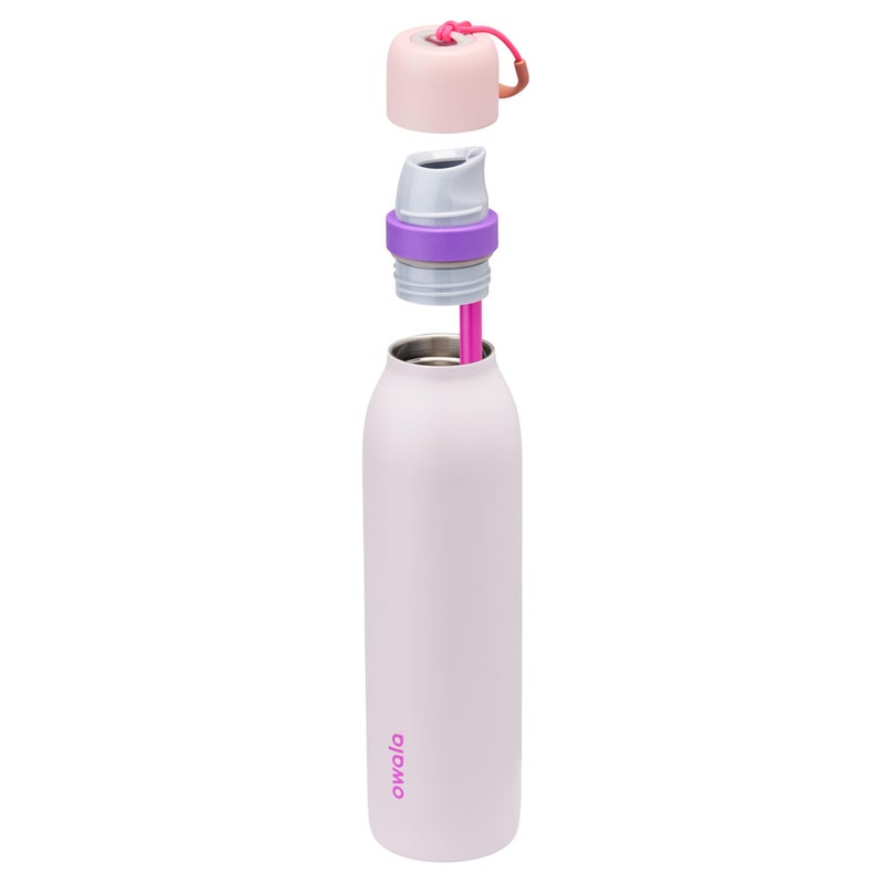 Owala Owala FreeSip Twist Insulated Stainless Steel Water Bottle with Straw for Sports and Travel  BPA-Free  24-oz  Pink/Purple (Dreamy Field)  - Image 5