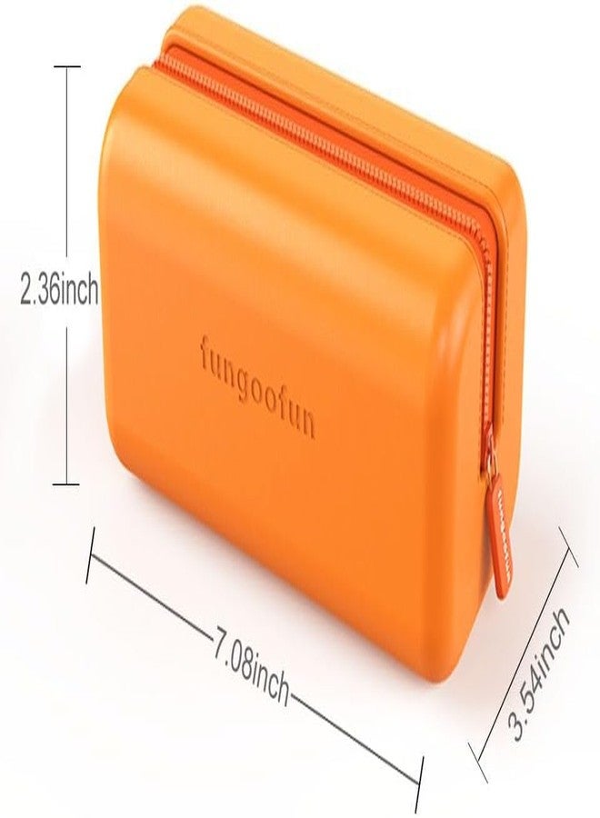 Ask Me Cosmetic Organizer Bag, Large Capacity, Travel Makeup Case for Women, EVA Waterproof Cosmetic (Orange) - Image 2