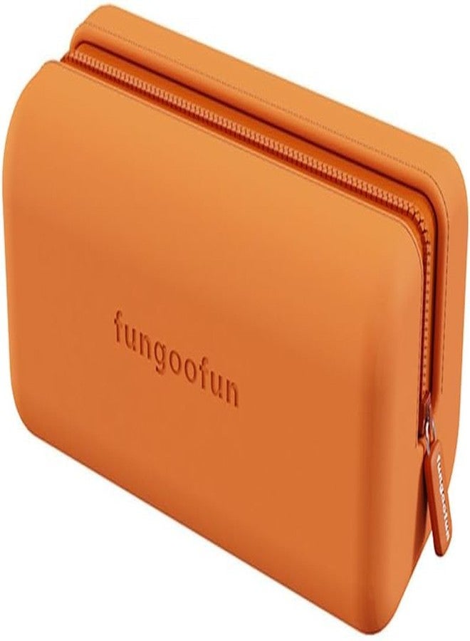 Ask Me Cosmetic Organizer Bag, Large Capacity, Travel Makeup Case for Women, EVA Waterproof Cosmetic (Orange) - Image 1