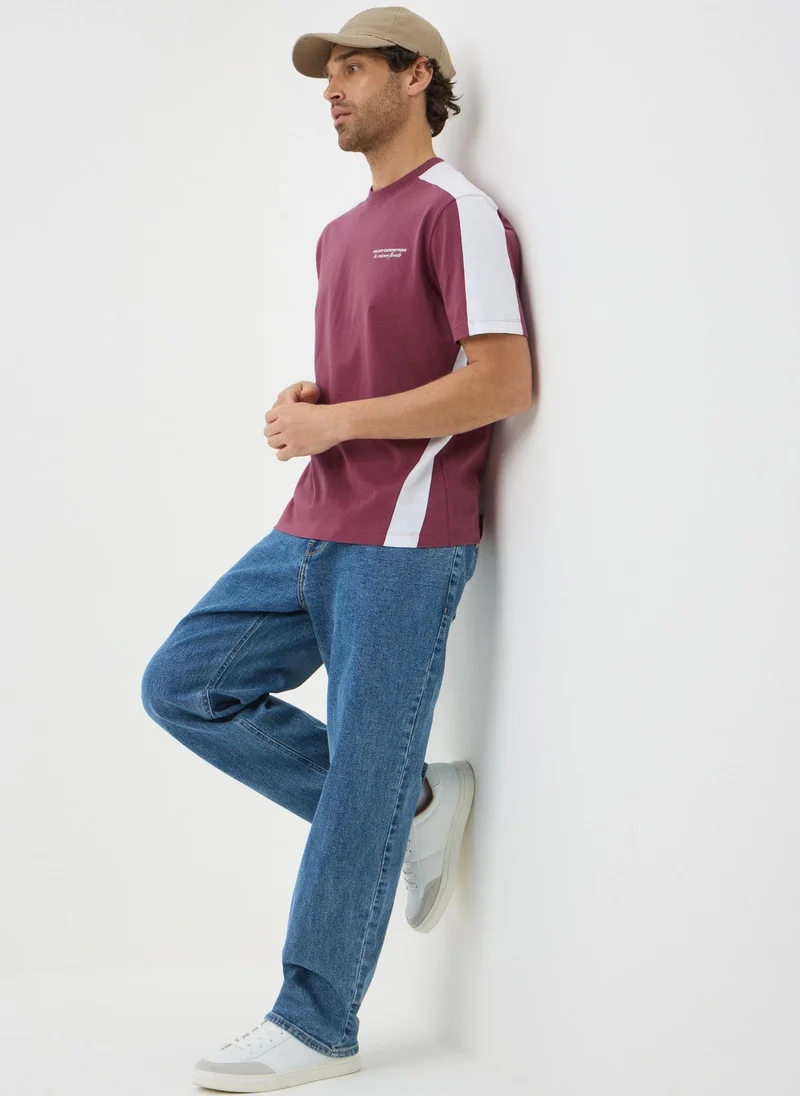 Matalan Burgundy Cut & Sew T-Shirt