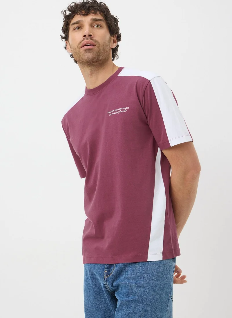 Matalan Burgundy Cut & Sew T-Shirt