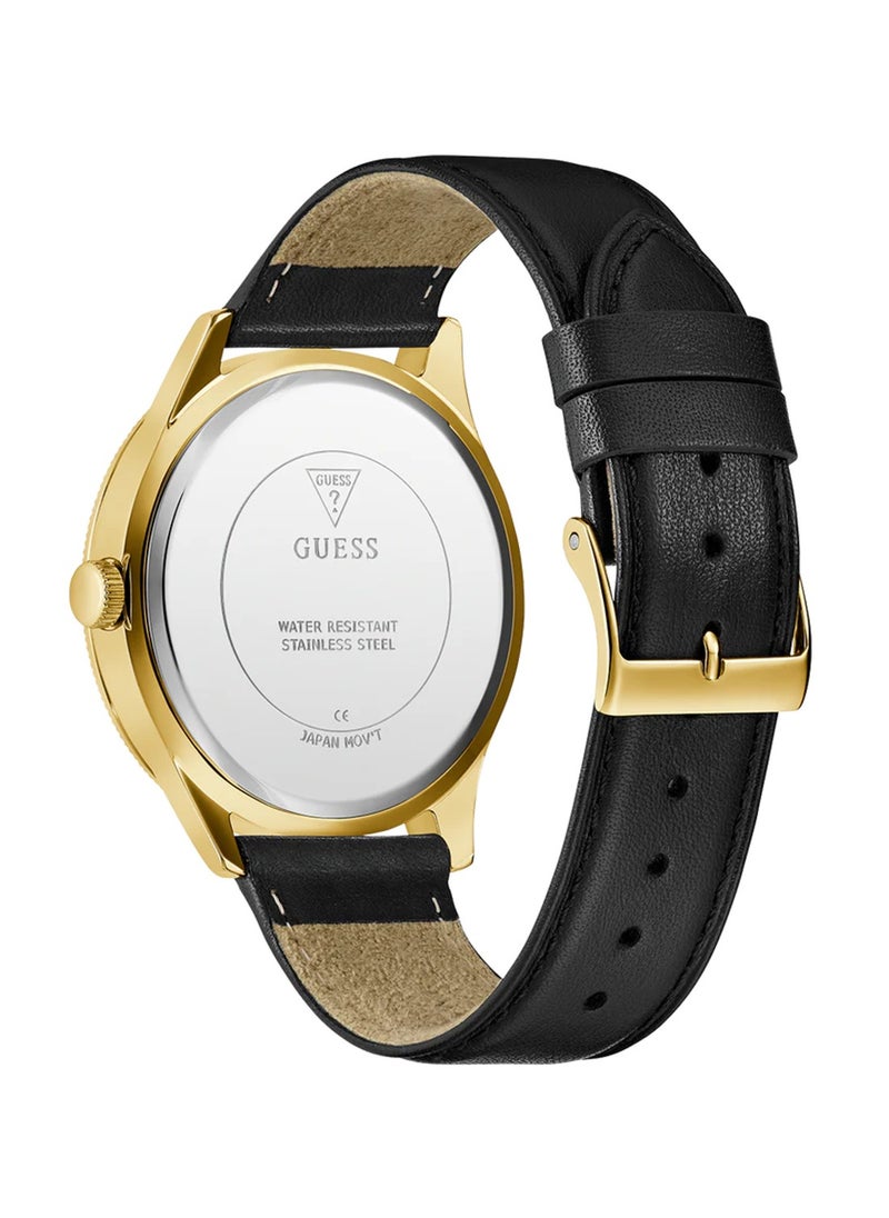 Men's Dex Analog Quartz Black Leather Watch GW0846G1 - 44mm