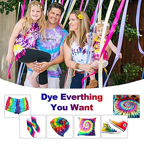 YRYM HT Large Tie Dye Kit for Kids and Adults - 239 Pack Permanent Tie Dye Kits for Clothing Craft Fabric Textile Party Group Handmade Project (Dye up to 60 Medium Adults T-Shirts!) - Image 5