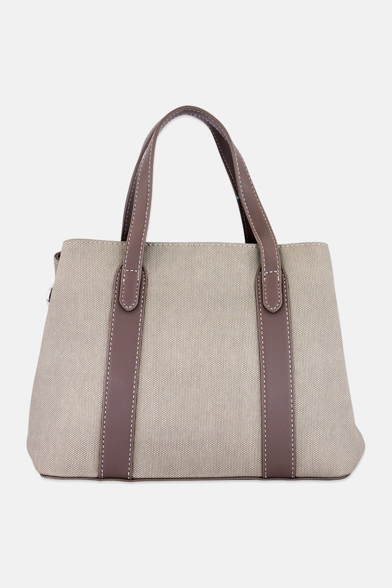 Kathy Ireland Women Brand Logo Handbag, Light Grey - Image 3