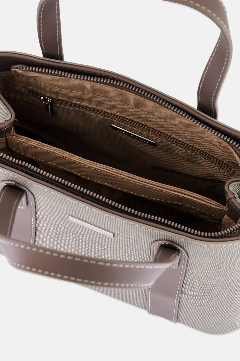 Kathy Ireland Women Brand Logo Handbag, Light Grey - Image 4