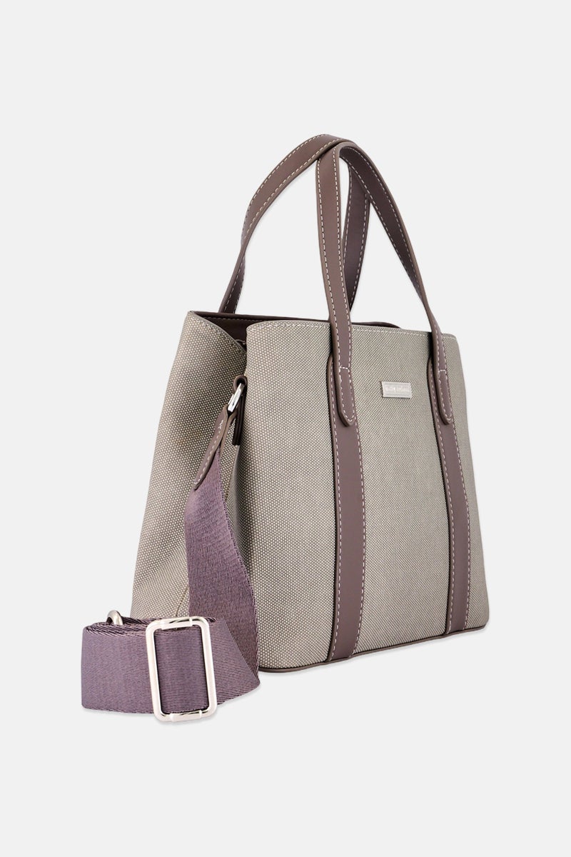 Kathy Ireland Women Brand Logo Handbag, Light Grey - Image 2