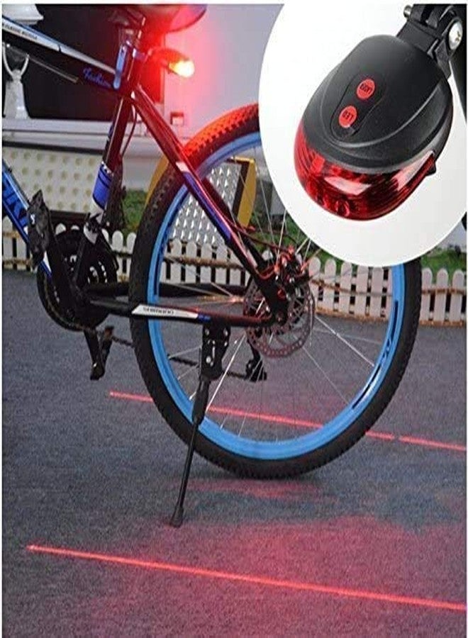 Chavda 5 LED+2 Laser ABS Cycling Bike Bicycle Flashing Rear Tail Light/Warning Light, 3.15 X 2.76 X 0.98 Inch, Red & Black - Image 1