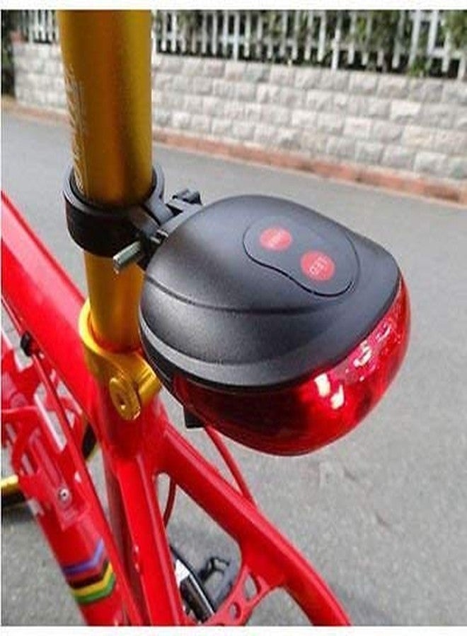 Chavda 5 LED+2 Laser ABS Cycling Bike Bicycle Flashing Rear Tail Light/Warning Light, 3.15 X 2.76 X 0.98 Inch, Red & Black - Image 2