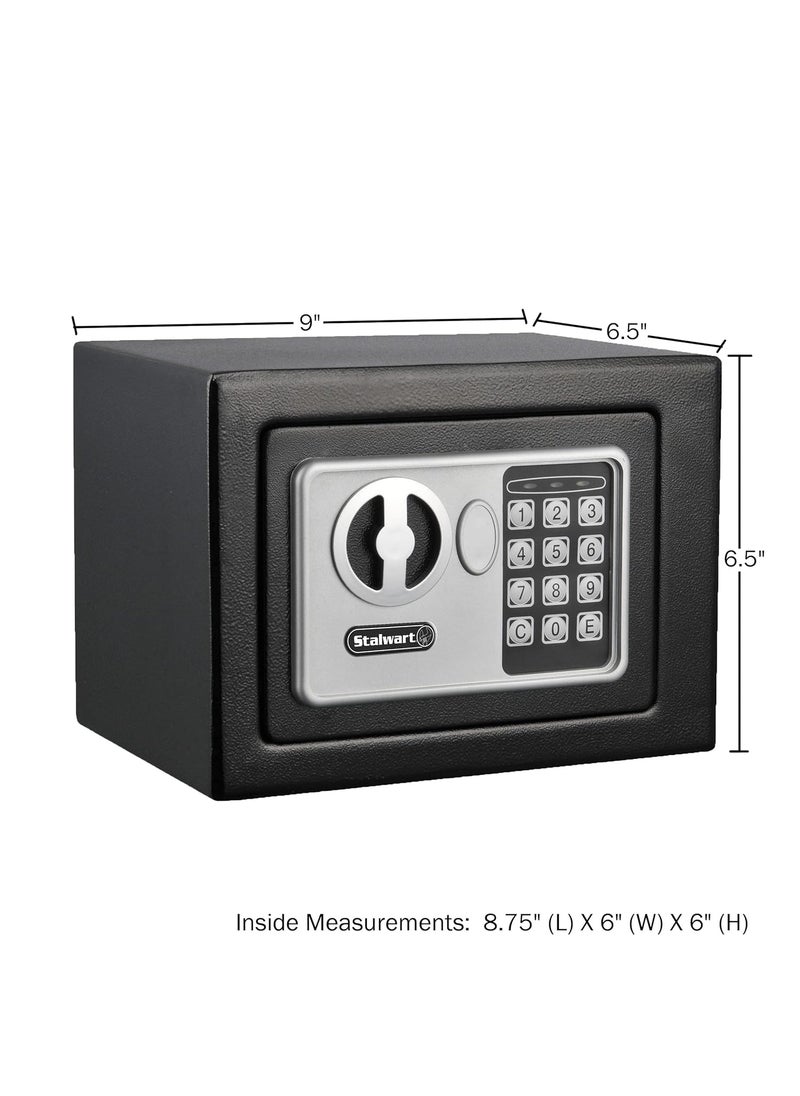 Stalwart Stalwart Digital Security Safe Box for Valuables Compact Steel Lock Box with Electronic Keypad Portable Safe for Home Business or Travel Black  - Image 2