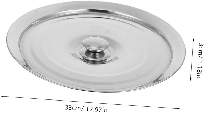 غطاء قدر من الفولاذ المقاوم للصدأ، دائري ومتعدد الاستخدامات للقلايات والمقالي، بمقبض متين - Image 3