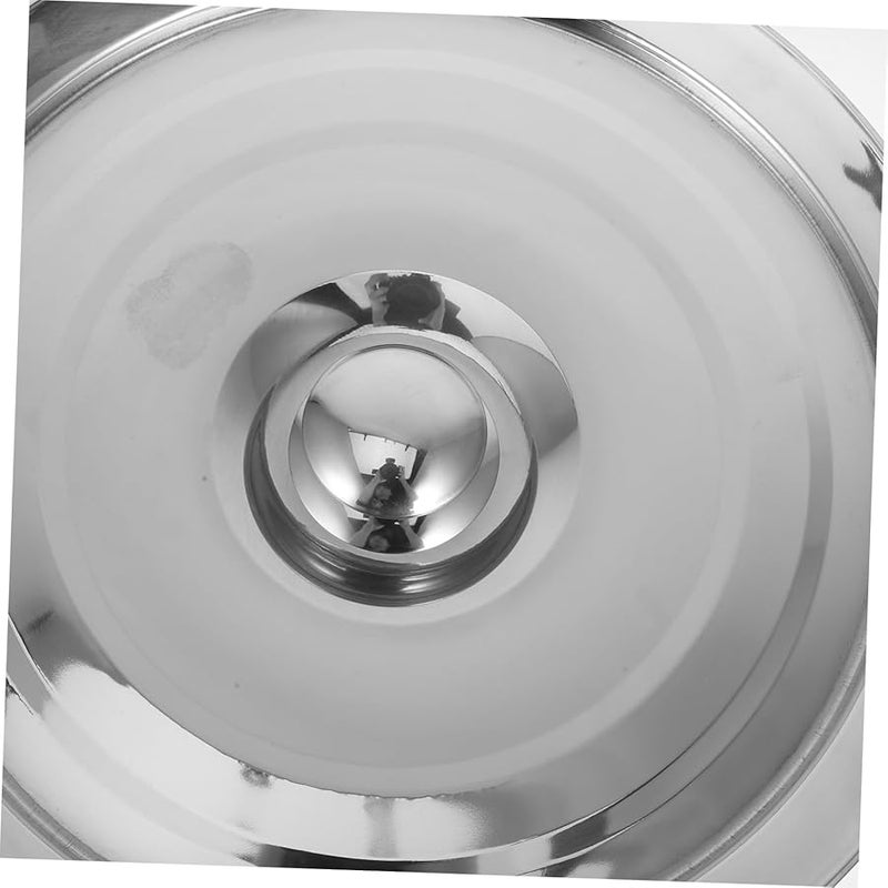 غطاء قدر من الفولاذ المقاوم للصدأ، دائري ومتعدد الاستخدامات للقلايات والمقالي، بمقبض متين - Image 4