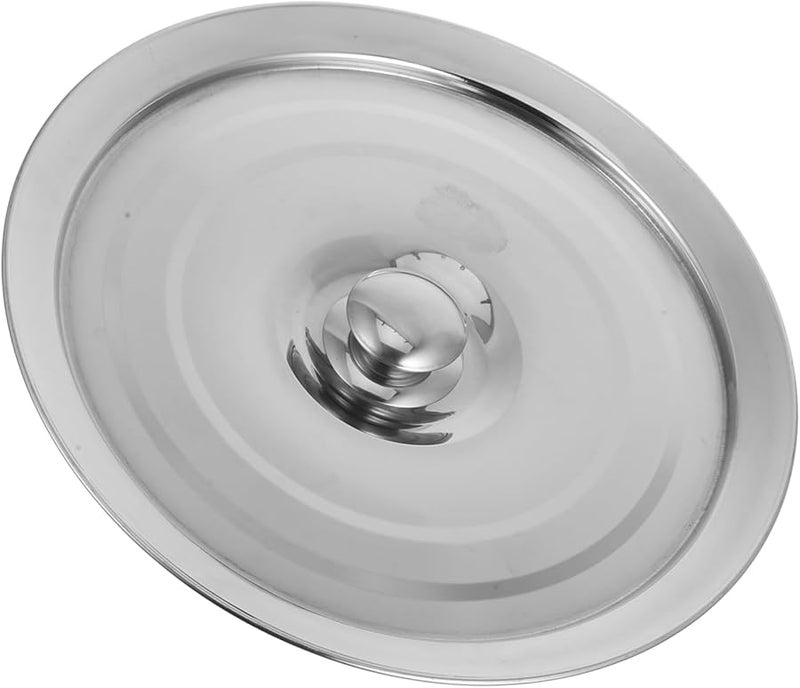 غطاء قدر من الفولاذ المقاوم للصدأ، دائري ومتعدد الاستخدامات للقلايات والمقالي، بمقبض متين - Image 1