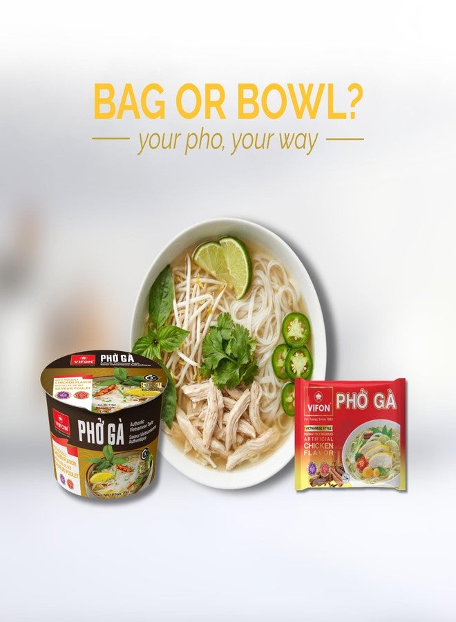 VIFON Phở Gà Vietnamese Style Instant Rice Noodles Chicken Flavor, 24-Pack (60 g each) | Halal Certified | Authentic Vietnamese Phở | Ready in 3 Minutes - Image 5