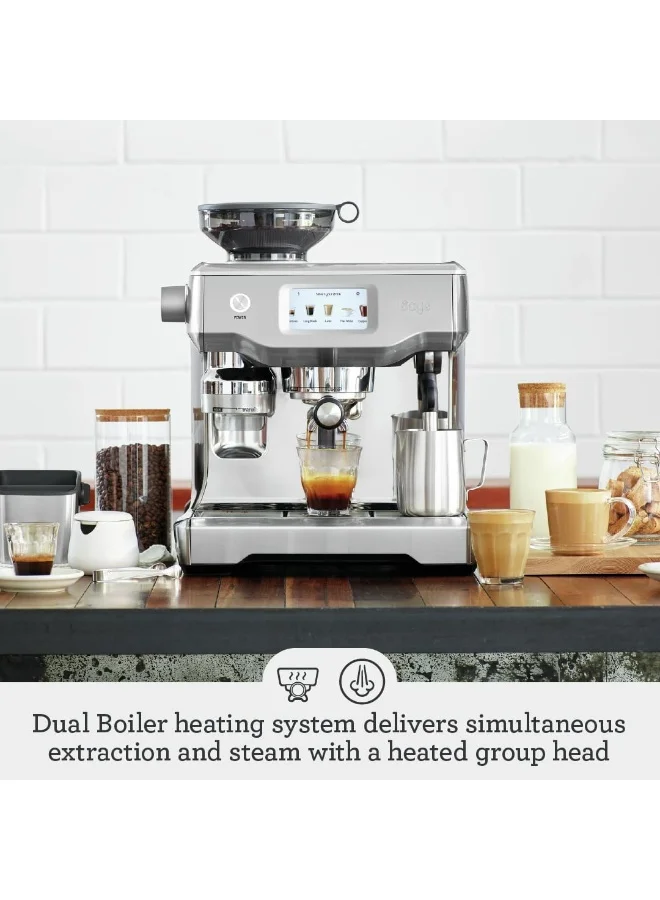 Sage Sage - The Oracle Touch – Bean-to-Cup Espresso Machine, Touchscreen, Auto Grind & Tamp, Milk Frother – Brushed Stainless Steel - UAE Version, 2 Year Manufacturer Warranty
