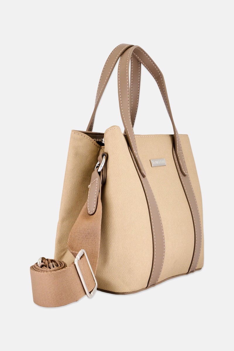 Kathy Ireland Women Brand Logo Handbag, Beige - Image 2