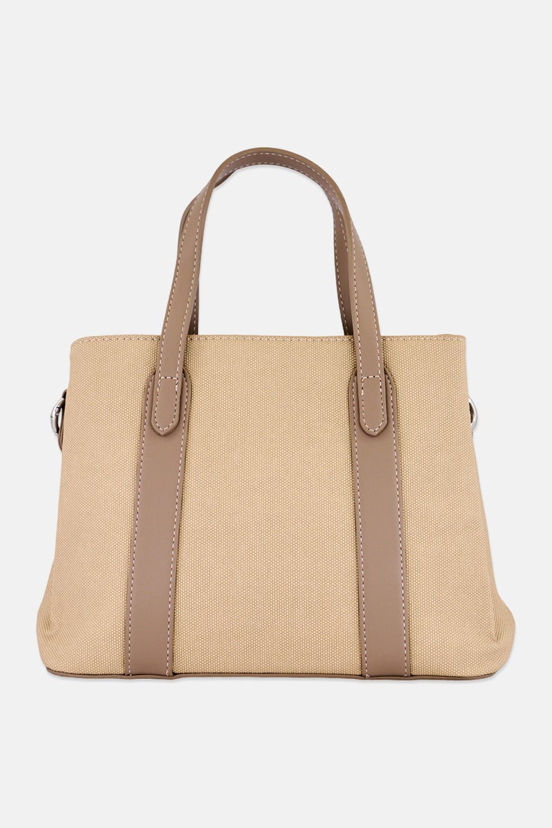 Kathy Ireland Women Brand Logo Handbag, Beige - Image 3