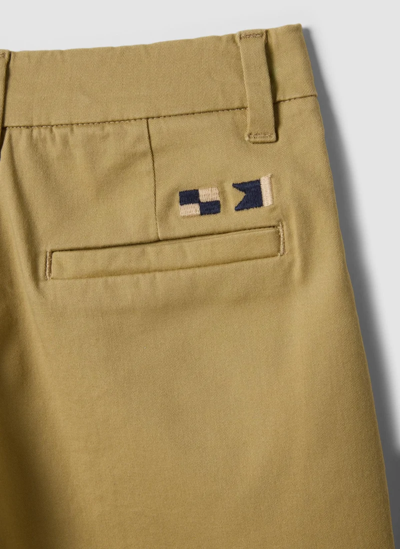 Ovs  OVS Beige Stretch Cotton Chino Shorts for Men | Best Price UAE