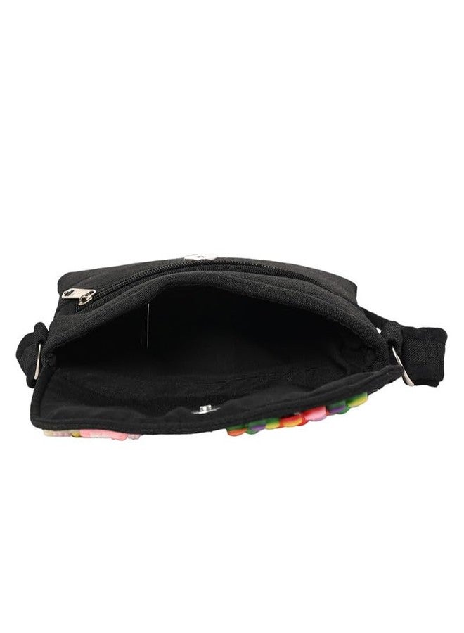 Coco Candy Women's Casual Lightweight Stylish Handbag | Floral & Butterfly Printed Black Sling Bag for Women - Perfect for Daily Use - Image 4