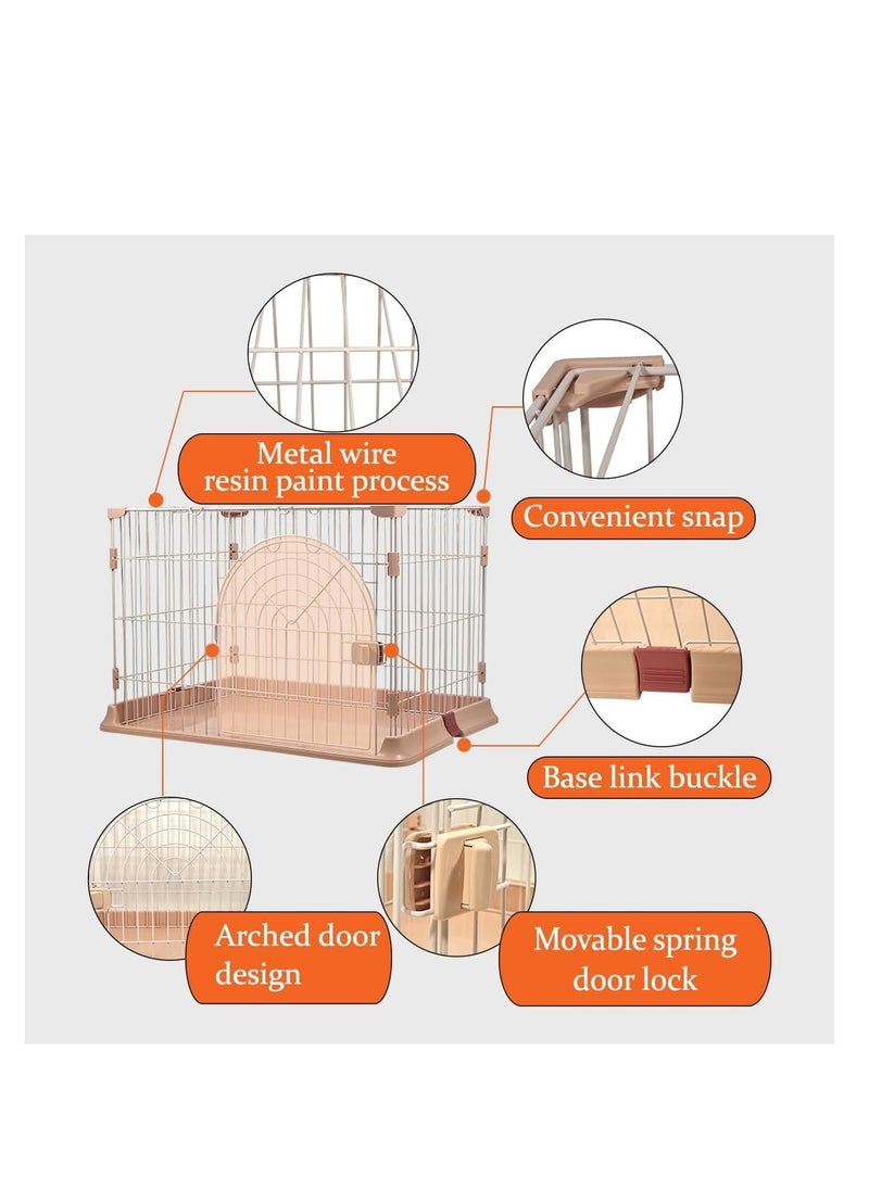 NNC PETS Cat crate with Sturdy metal wire, Pet cage for Indoor/Outdoor use, Idea for felines and small pets, Splash-proof base, Single-layer, Portable cage, Secure lock and Easy to assembly, 84 cm (Pink)  - Image 3