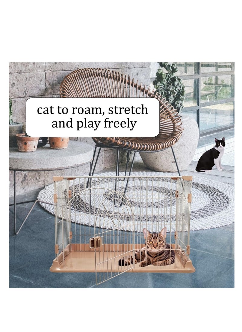 NNC PETS Cat crate with Sturdy metal wire, Pet cage for Indoor/Outdoor use, Idea for felines and small pets, Splash-proof base, Single-layer, Portable cage, Secure lock and Easy to assembly, 84 cm (Pink)  - Image 5
