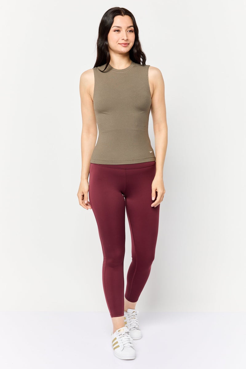 Reebok Women Sportswear Fit Embroidered Logo Outdoor Tank Top, Olive - Image 2