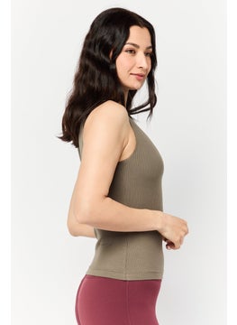 Reebok Women Sportswear Fit Embroidered Logo Outdoor Tank Top, Olive  - Image 3