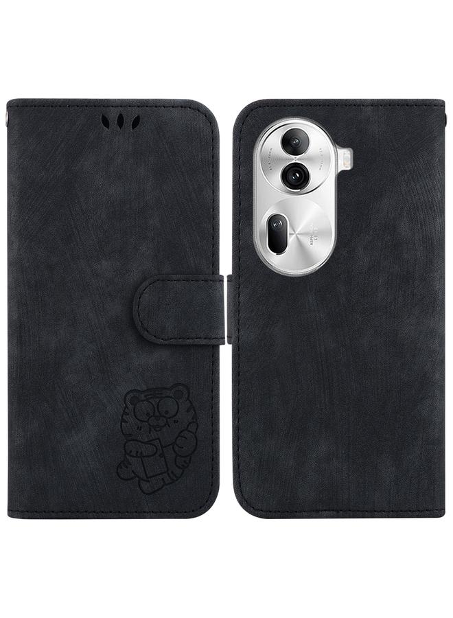 اس-توب جراب هاتف OPPO Reno11 Pro 5G Global Little Tiger من الجلد المنقوش - Image 1