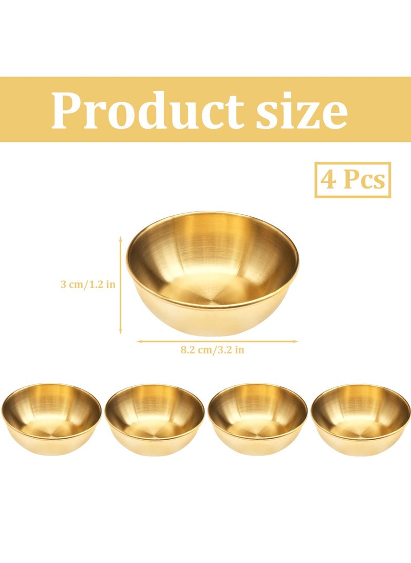 4pcs Stainless Steel Dip Bowls Round Seasoning Dishes Sushi Dipping Bowl Saucers Bowl Mini Appetizer Plates Seasoning Dish Saucer Plates (Gold) - pzsku/Z8F4D5B5E9B9964FE1D9BZ/45/_/1706669734/095fffa9-8485-49ce-9ee6-61c44868297a