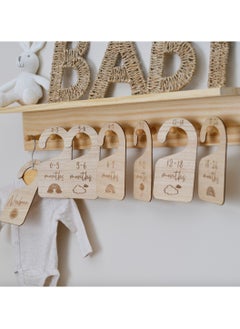 Ginger Ray Ginger Ray Wooden Baby Clothes Dividers - Cute Nursery Organizer  - Image 3