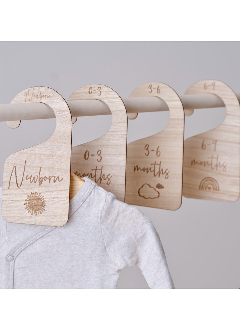 Ginger Ray Ginger Ray Wooden Baby Clothes Dividers - Cute Nursery Organizer  - Image 4