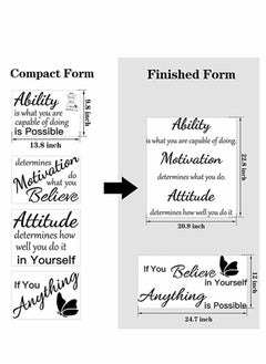 Excefore Stickers 2 Sheets Wall Quotes Stickers Ability Motivation Attitude Inspirational Home Decals Decor for Office School Classroom Teen Dorm Room  - Image 2