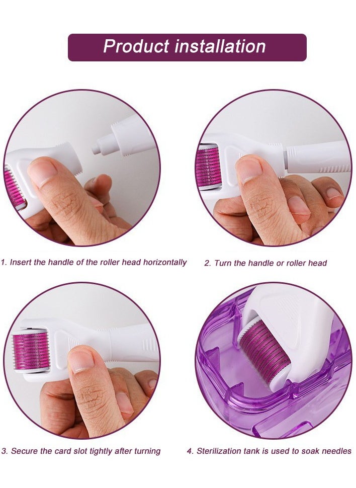 6 in 1 Micro Needle Roller Kit White/Pink