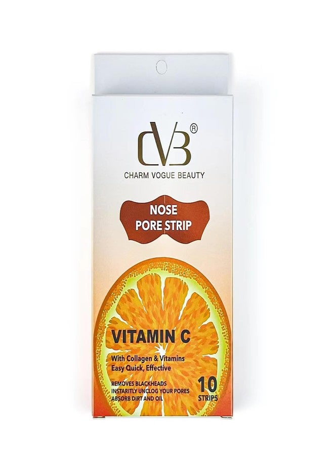 CVB Nose Pore Strips - Pack of 10 | Deep Cleansing Blackhead Remover for All Skin Types | Easy-to-Use Nose Strips for Clear & Smooth Skin (Vitamin C) - Image 1