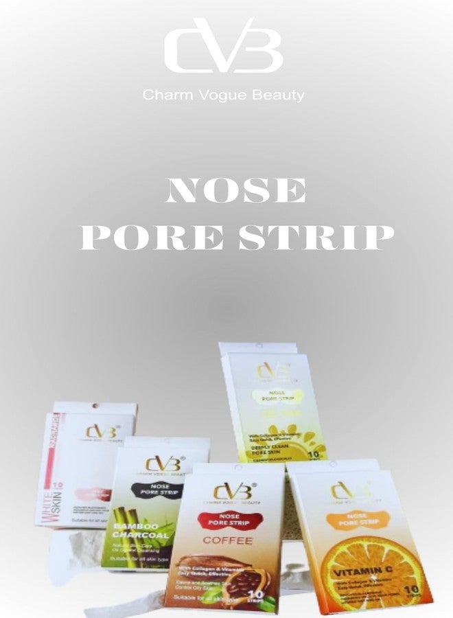 CVB Nose Pore Strips - Pack of 10 | Deep Cleansing Blackhead Remover for All Skin Types | Easy-to-Use Nose Strips for Clear & Smooth Skin (Vitamin C) - Image 3