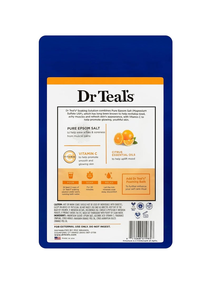 Dr Teal's - Dr Teal's Epsom Salt Magnesium Soak, Glow & Radiance with Vitamin C & Citrus Essential Oils, 3 lbs - Image 1