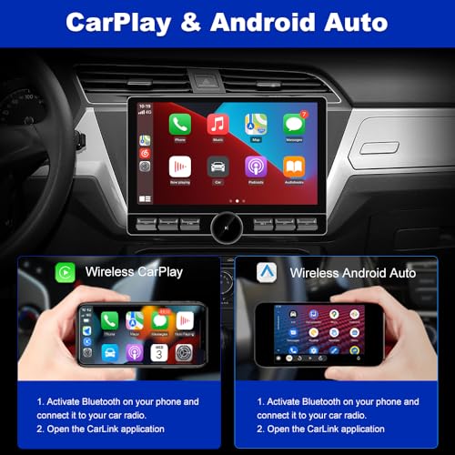 litillbuly 10.6 Inch Android 13 Single Din Car Radio [4GB RAM + 64GB ROM] with Wireless CarPlay & Android Auto, 4G, Knob Button, GPS, DSP, WiFi, Bluetooth, SWC Output - Image 2