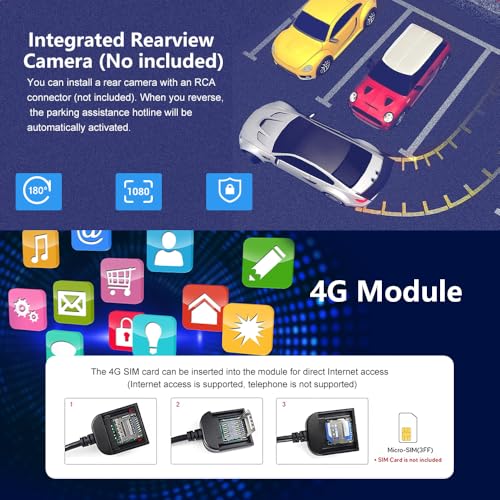 litillbuly 10.6 Inch Android 13 Single Din Car Radio [4GB RAM + 64GB ROM] with Wireless CarPlay & Android Auto, 4G, Knob Button, GPS, DSP, WiFi, Bluetooth, SWC Output - Image 3